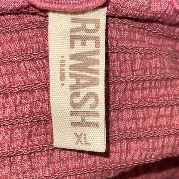NWT Rewash Ruffled Solid Long Sleeve Square Neck Blouse Evening Top‎ Pink XL - Picture 5 of 6